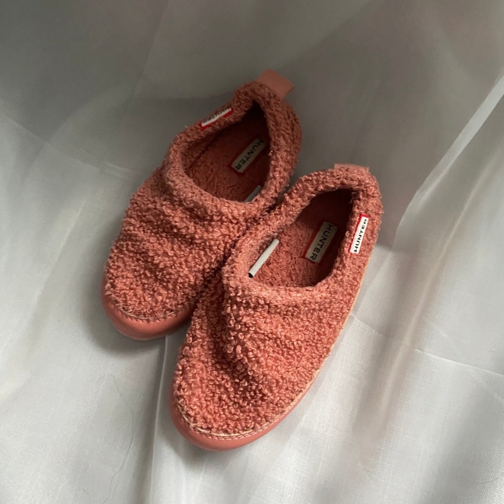 Hunter Sherpa Slip On Fuzzy Pink Shoes Clogs‎ Girl's 11 Preppy Winter Scandi Fur